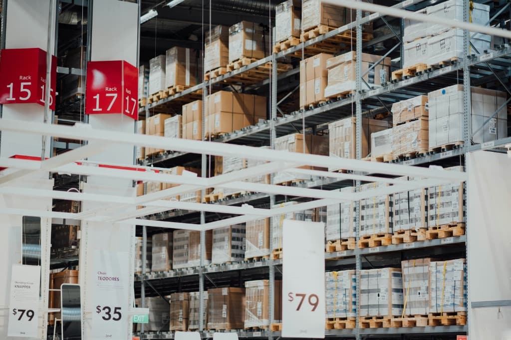 Parts & Components warehouse aisles stacked with automotive stock